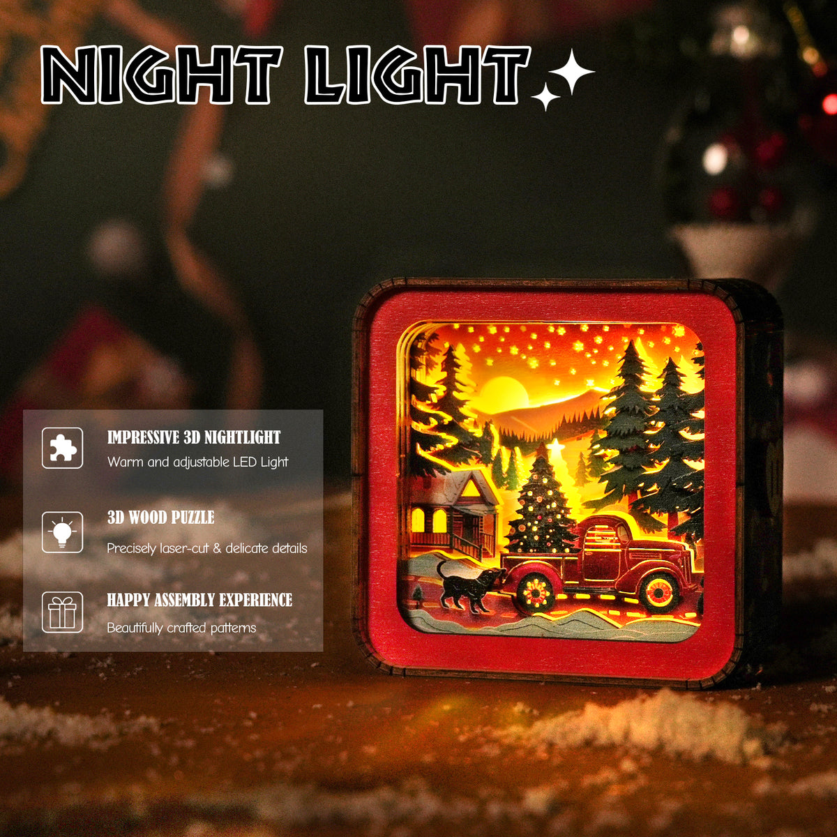 Ready for Christmas - 3D Wooden Puzzle Night Light