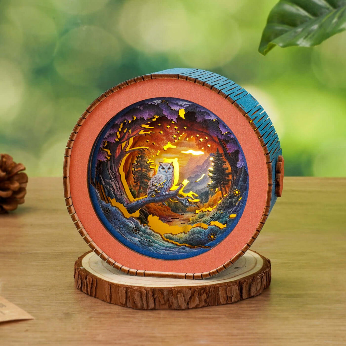 Forest Fantasy Owl - 3D Wooden Puzzle Night Light