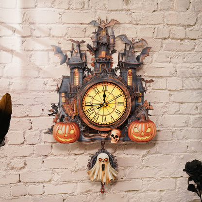 Spooky Castle 3D Wooden Puzzle Clock, Gift  for DIY Lovers, Home Decor