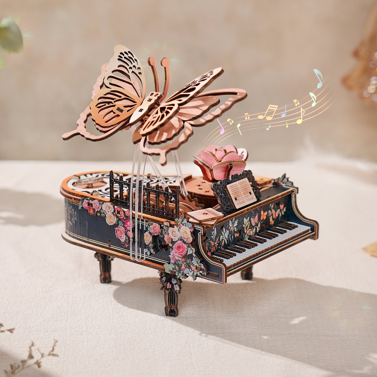 Waltz of Butterfly Mechanical DlY Kit, 3D Wooden Music Box