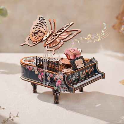 Waltz of Butterfly Mechanical DlY Kit, 3D Wooden Music Box
