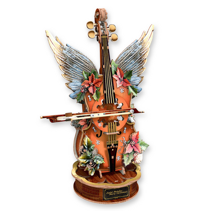Christmas Winged Cello Mechanical DlY Kit, 3D Wooden Music Box