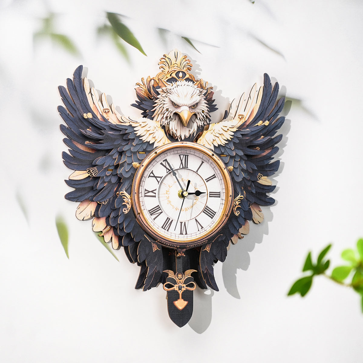 Majestic Eagle 3D Wooden Puzzle Clock, Gift  for DIY Lovers, Home Decor
