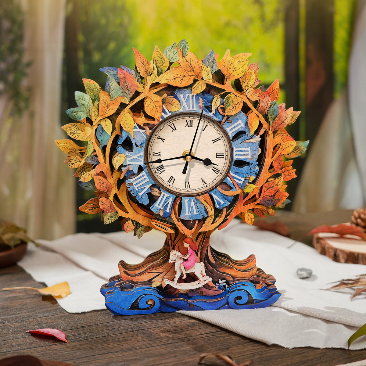 Tree of Life 3D Wooden Puzzle Clock, Gift  for DIY Lovers, Home Decor