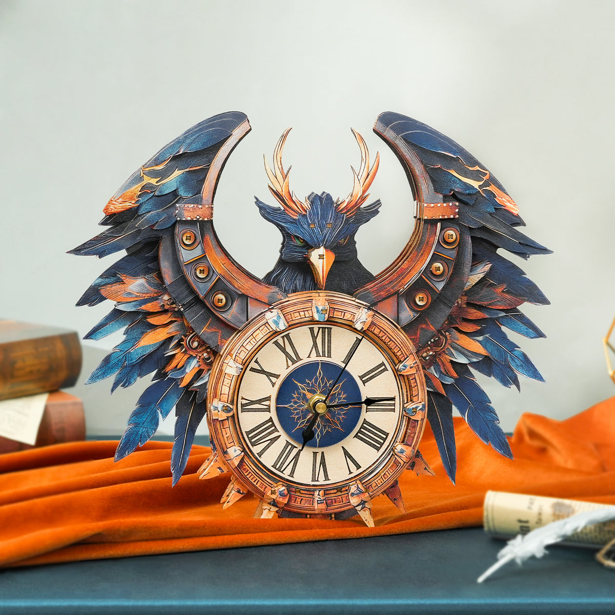 Thunderwing Sovereign 3D Wooden Puzzle Clock, Gift  for DIY Lovers, Home Decor
