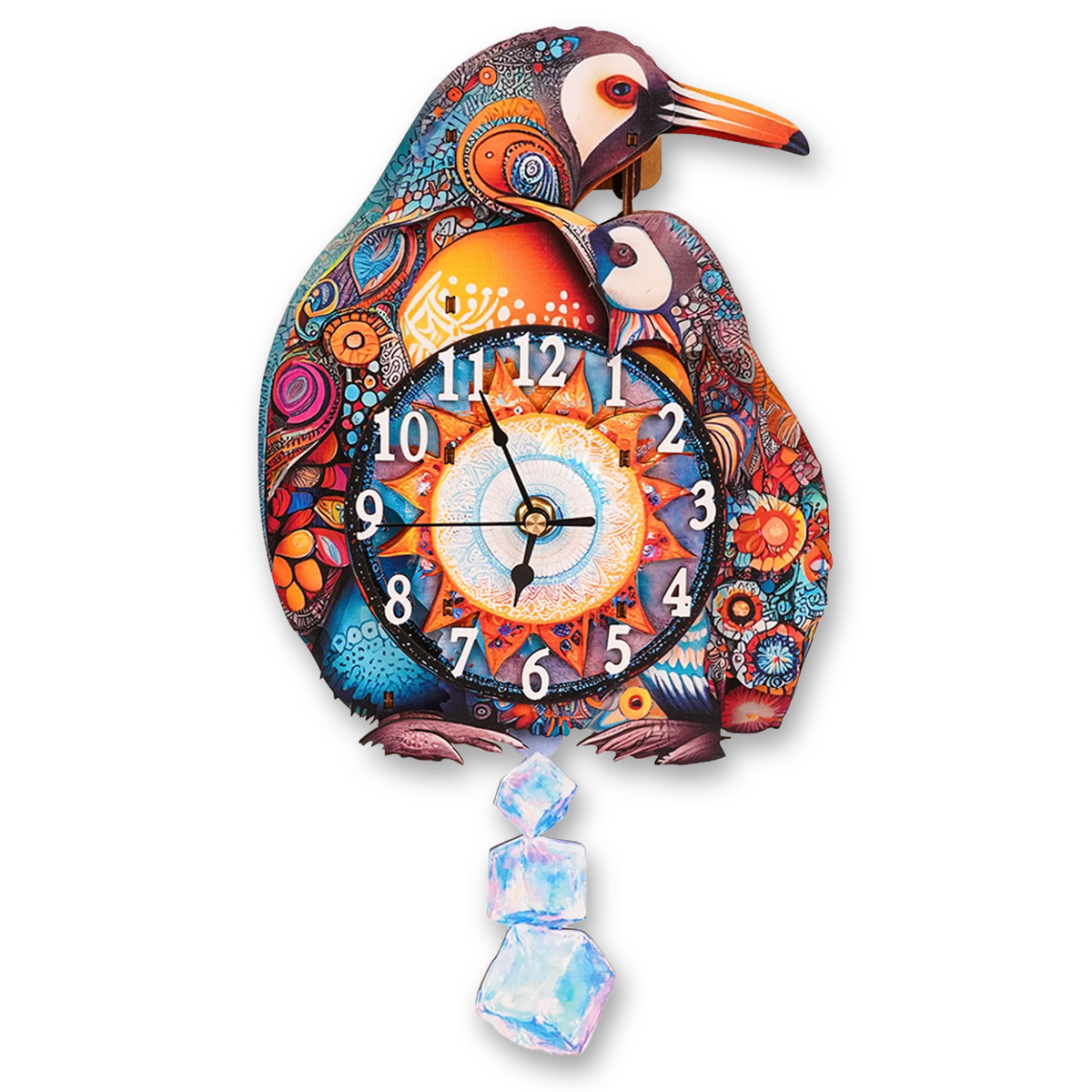 Penguin Family 3D Wooden Puzzle Clock, Gift  for DIY Lovers, Home Decor