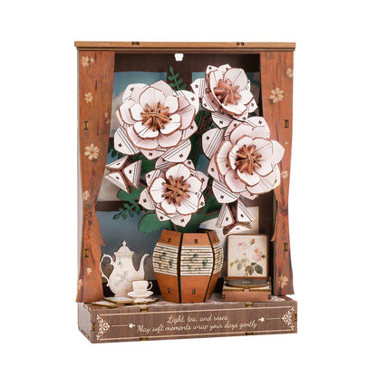 Crimson Whispers 3D Wooden Puzzle Painting, DIY Wall Art Craft Kit with Light