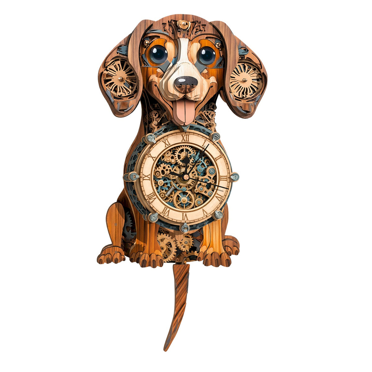 Dachshund 3D Wooden Puzzle Clock, Gift  for DIY Lovers, Home Decor