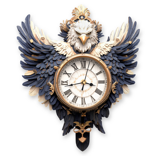 Majestic Eagle 3D Wooden Puzzle Clock, Gift  for DIY Lovers, Home Decor