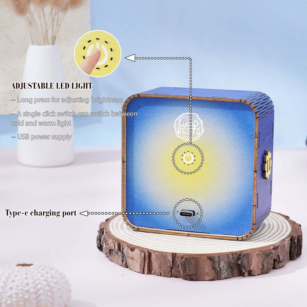 3D Wooden Puzzle Night Light, DIY kits for adults