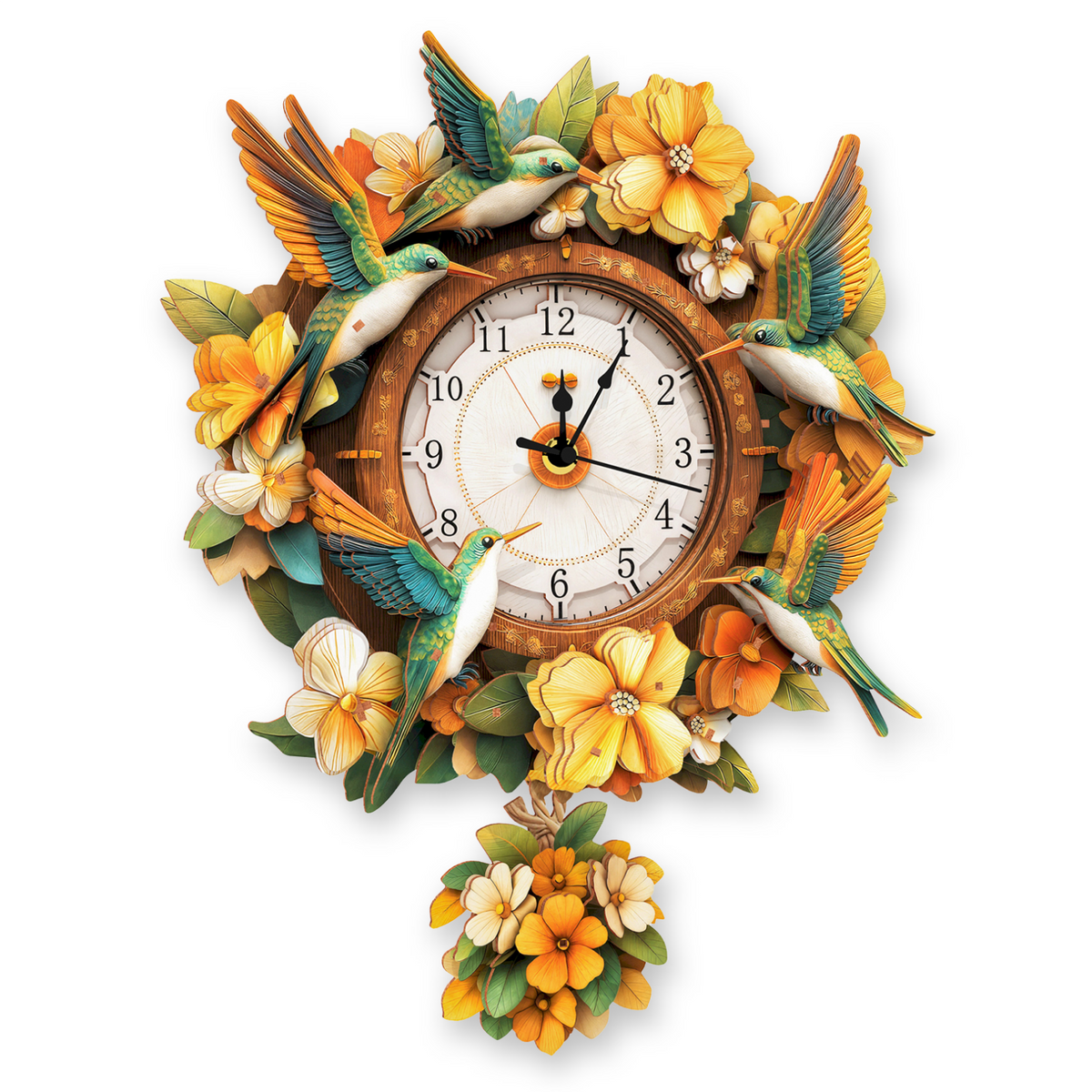 Garden Wingbeats 3D Wooden Puzzle Clock, Gift  for DIY Lovers, Home Decor