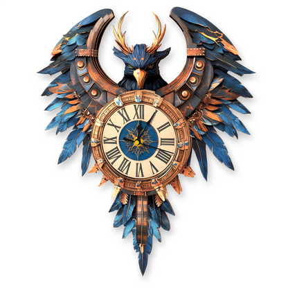 Thunderwing Sovereign 3D Wooden Puzzle Clock, Gift  for DIY Lovers, Home Decor