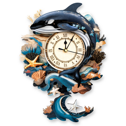 Ocean Rhythm 3D Wooden Puzzle Clock, Gift  for DIY Lovers, Home Decor