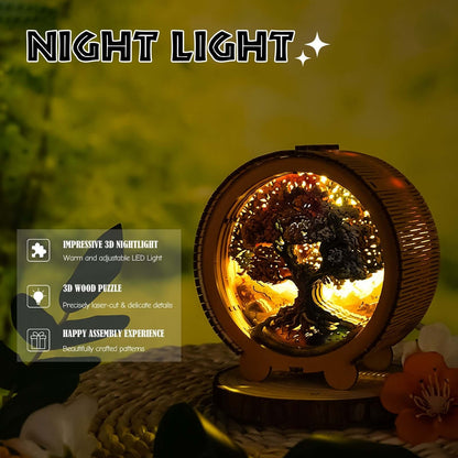 Seasonal Tree of Life - 3D Wooden Puzzle Night Light