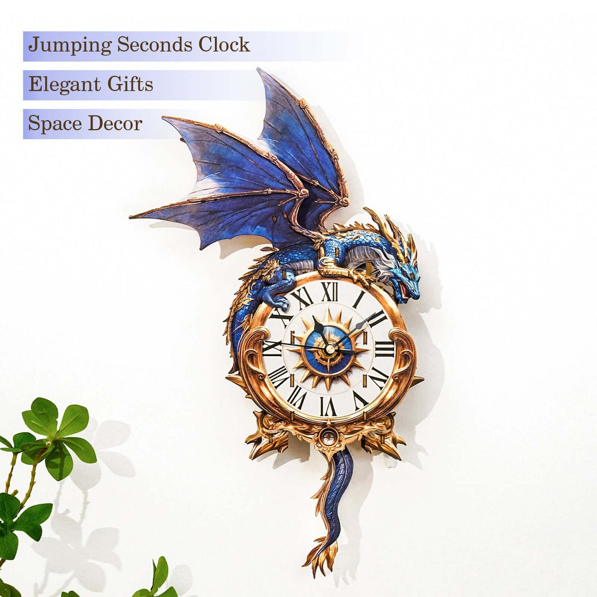 Blue Dragon 3D Wooden Puzzle Clock, Gift  for DIY Lovers, Home Decor