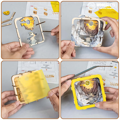 3D Wooden Puzzle Night Light, DIY kits for adults