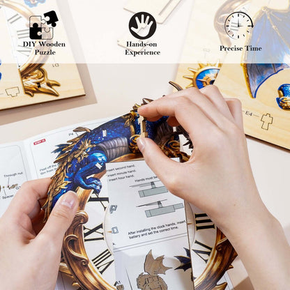 DIY Wooden Clock, 3D Puzzle Craft Kit