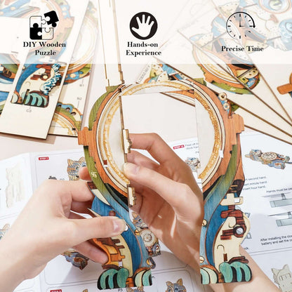 DIY Wooden Clock, 3D Puzzle Craft Kit