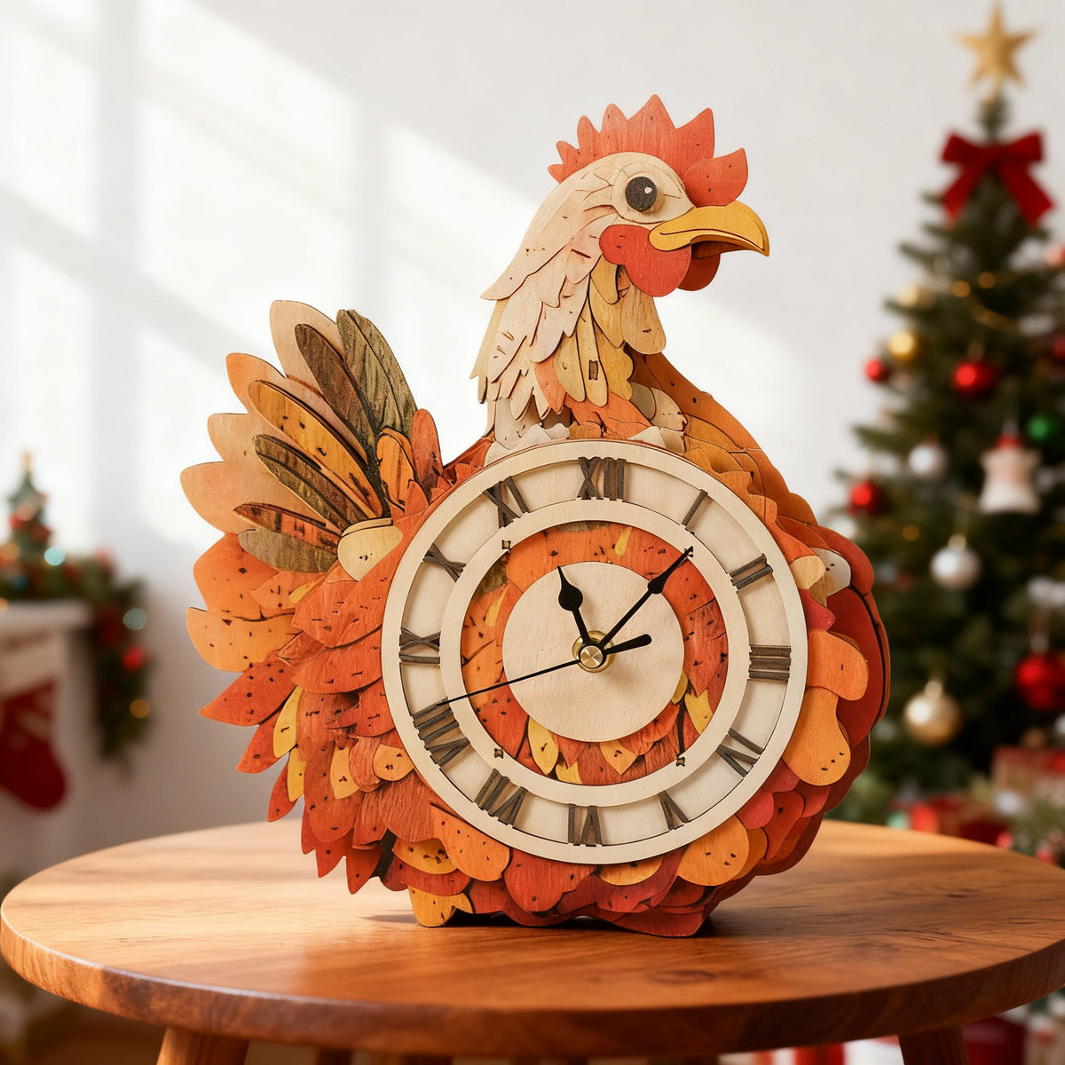Cluck & Tick Hen 3D Wooden Puzzle Clock, Gift  for DIY Lovers, Home Decor