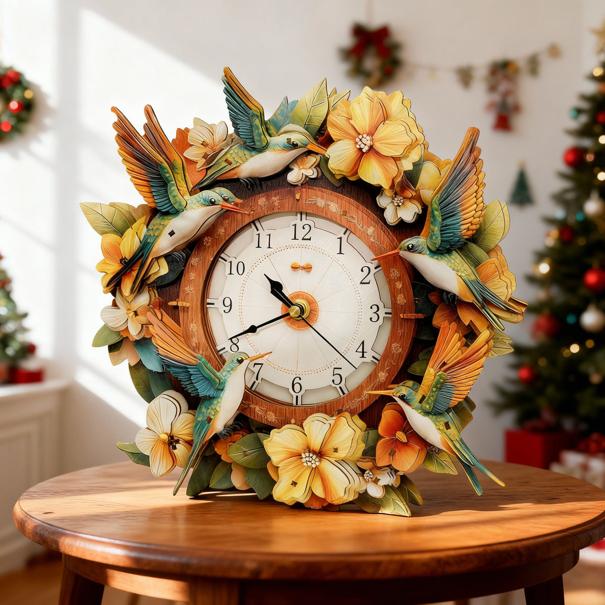 Garden Wingbeats 3D Wooden Puzzle Clock, Gift  for DIY Lovers, Home Decor