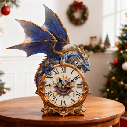 Blue Dragon 3D Wooden Puzzle Clock, Gift  for DIY Lovers, Home Decor