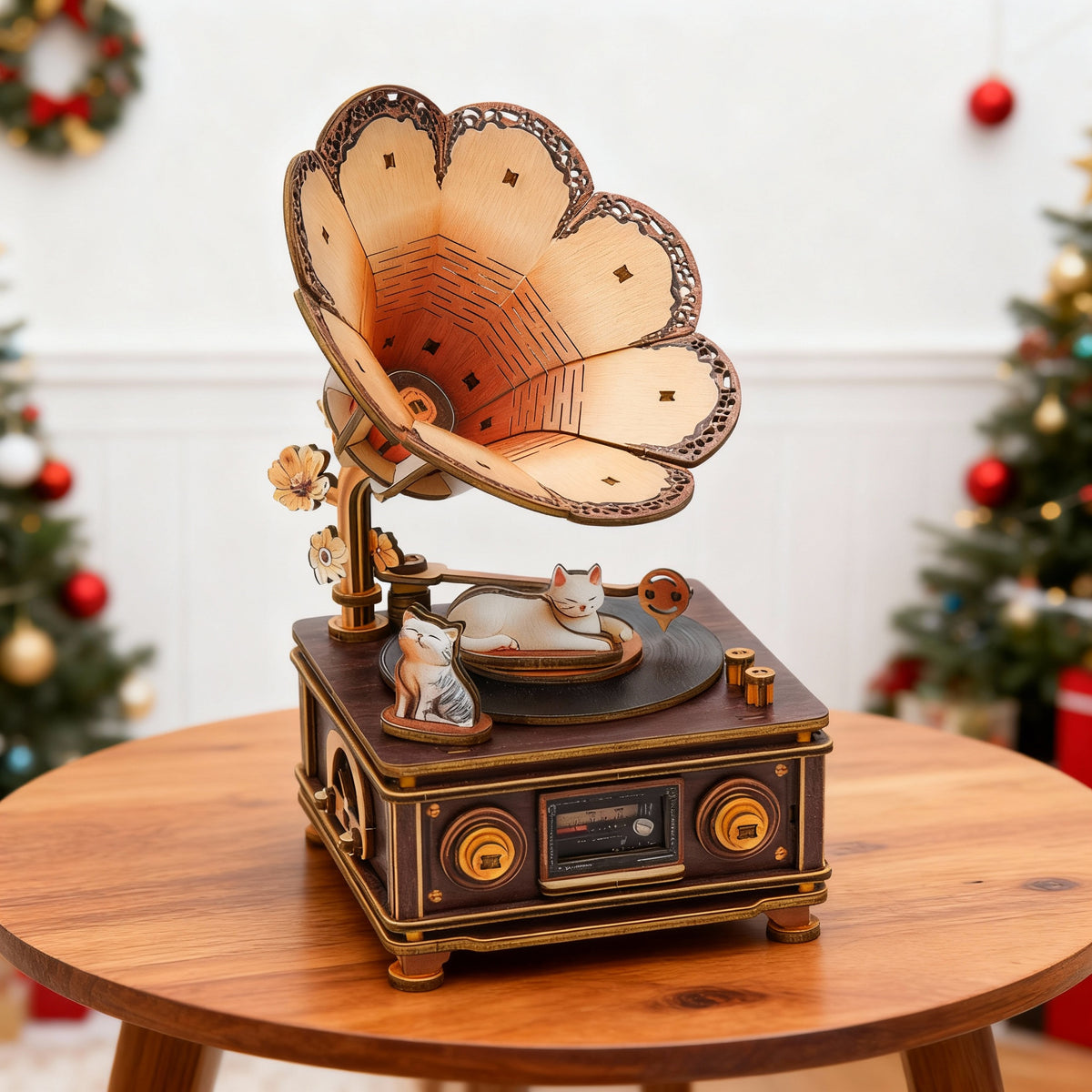 Bygone Days and the Cat Mechanical DlY Kit, 3D Wooden Music Box