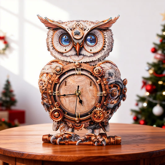Mechanical Owl 3D Wooden Puzzle Clock, Gift  for DIY Lovers, Home Decor