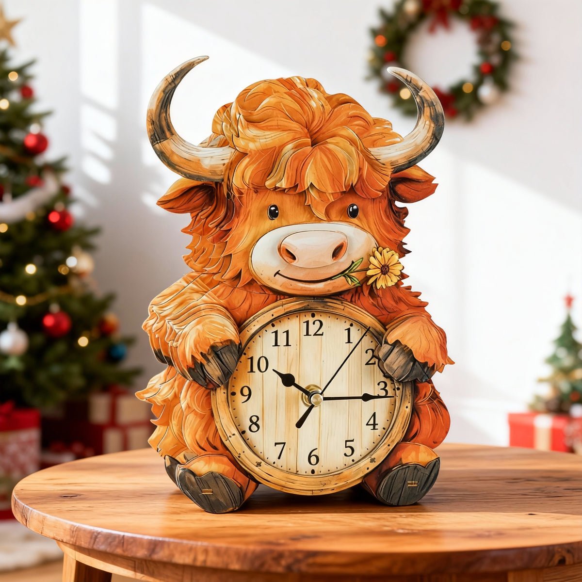 Plateau Yak 3D Wooden Puzzle Clock, Gift  for DIY Lovers, Home Decor
