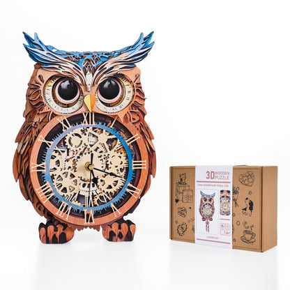 Owl DIY 3D Wooden Puzzle Clock, Gift  for DIY Lovers, Home Decor