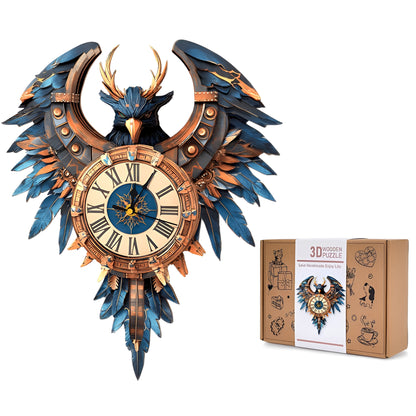 Thunderwing Sovereign 3D Wooden Puzzle Clock, Gift  for DIY Lovers, Home Decor