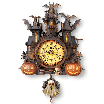 Spooky Castle 3D Wooden Puzzle Clock, Gift  for DIY Lovers, Home Decor