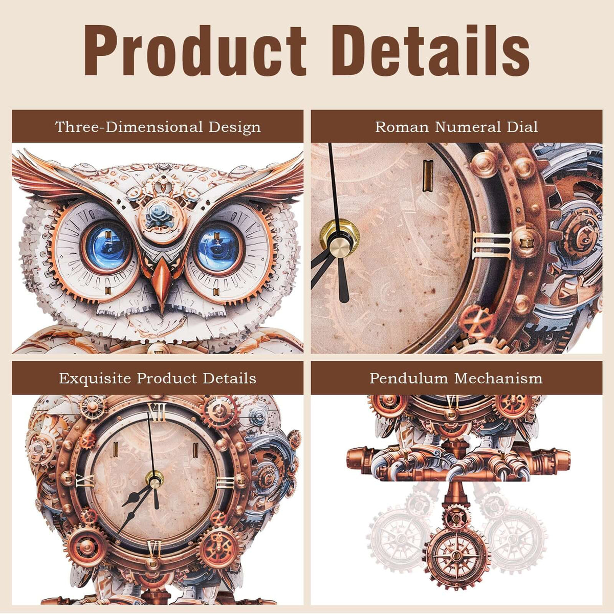 DIY Wooden Clock, 3D Puzzle Craft Kit