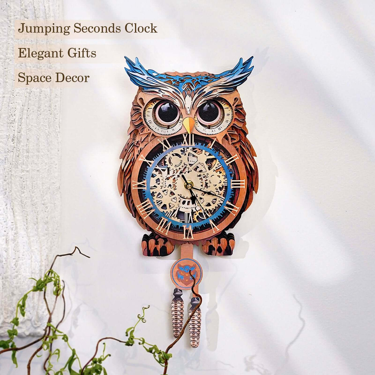 Owl DIY 3D Wooden Puzzle Clock, Gift  for DIY Lovers, Home Decor