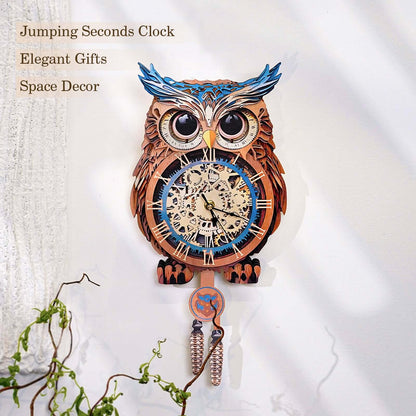 Owl DIY 3D Wooden Puzzle Clock, Gift  for DIY Lovers, Home Decor