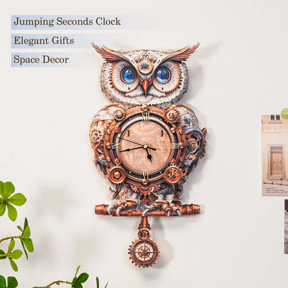 Mechanical Owl 3D Wooden Puzzle Clock, Gift  for DIY Lovers, Home Decor