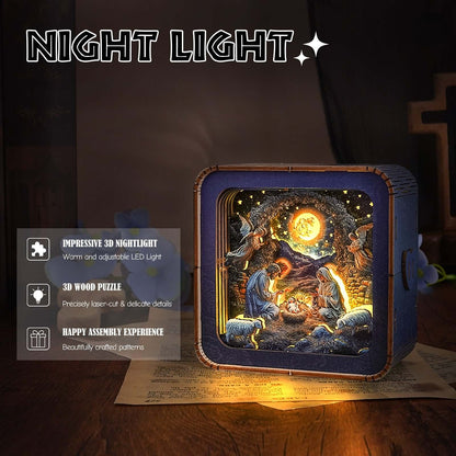 Nativity - 3D Wooden Puzzle Night Light