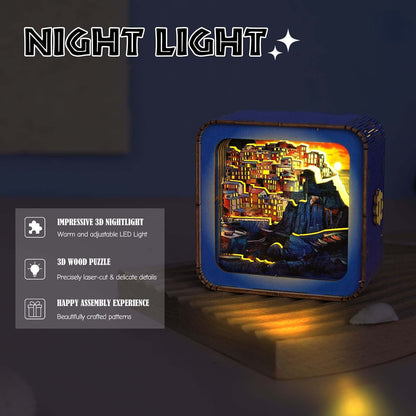 Golden Coast Village - 3D Wooden Puzzle Night Light