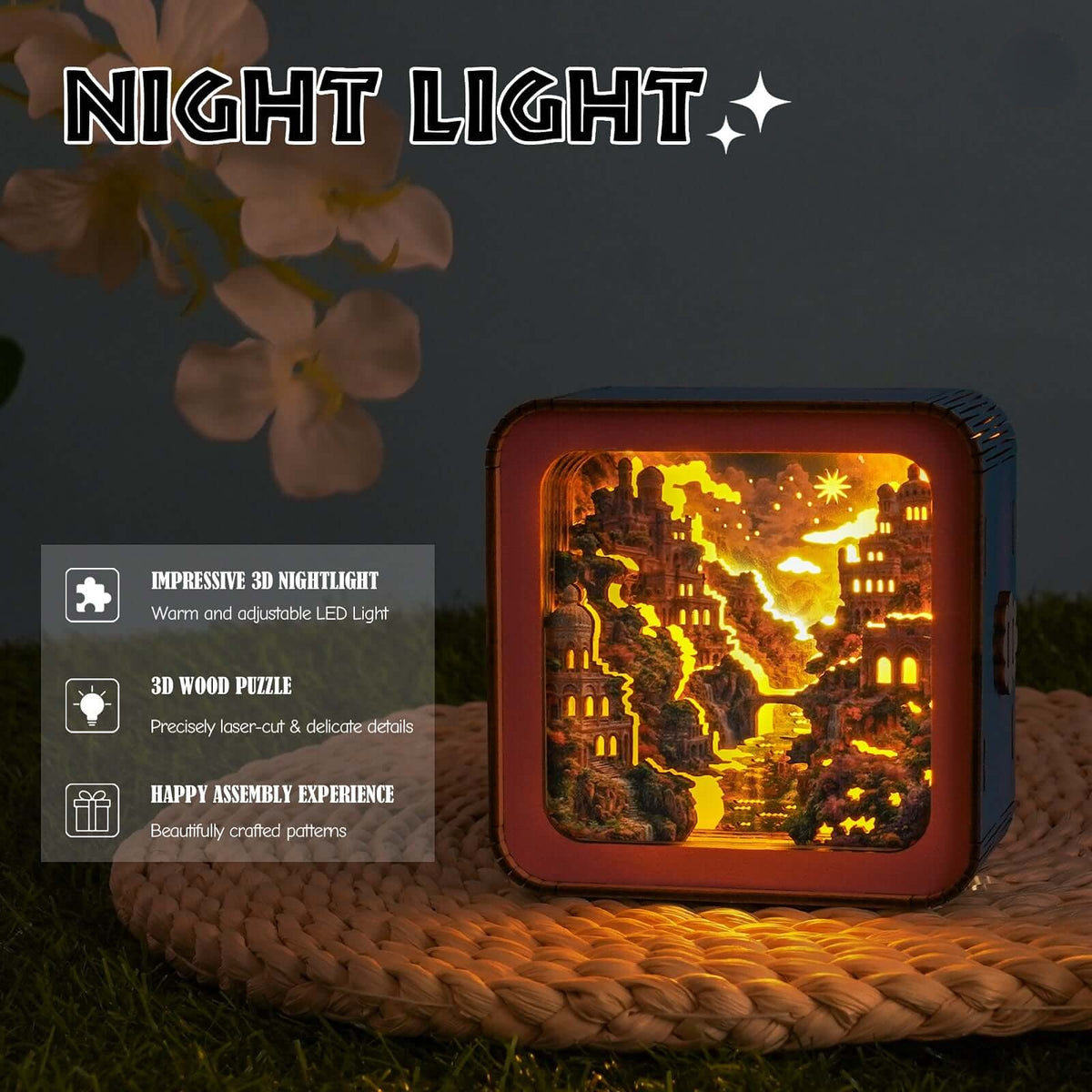 Twilight Castle - 3D Wooden Puzzle Night Light