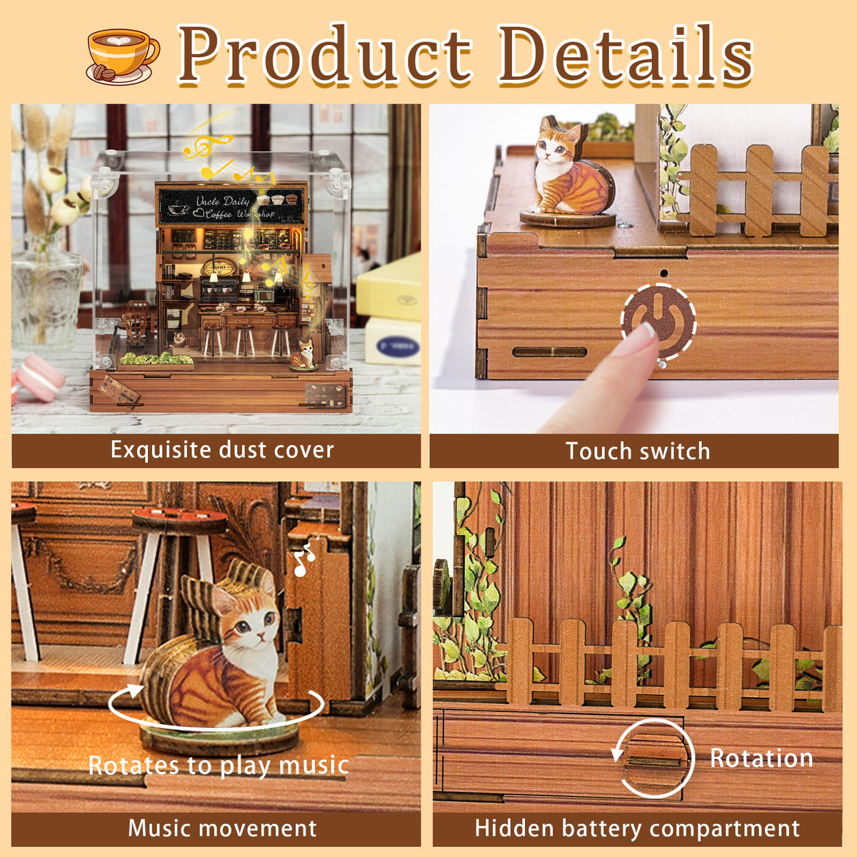 Coffee Workshop – DIY Miniature House, 3D Wooden Puzzle