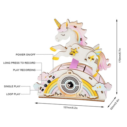 Strolling Unicorn - STEM Wooden DIY Recorder Kit for Kids