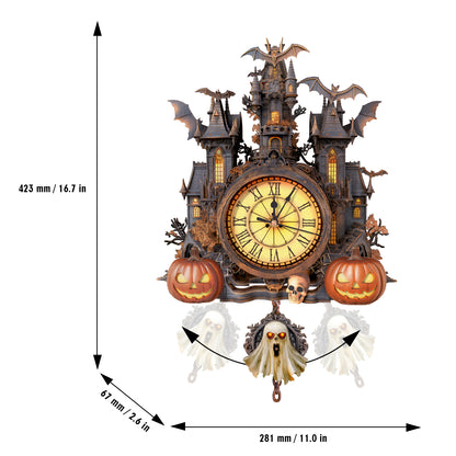 Spooky Castle 3D Wooden Puzzle Clock, Gift  for DIY Lovers, Home Decor