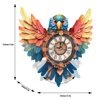 Colorful Parrot 3D Wooden Puzzle Clock, Gift  for DIY Lovers, Home Decor