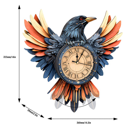 Raven DIY 3D Wooden Puzzle Clock, Gift  for DIY Lovers, Home Decor